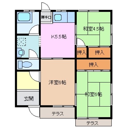 南日永駅 徒歩17分 1階の物件間取画像